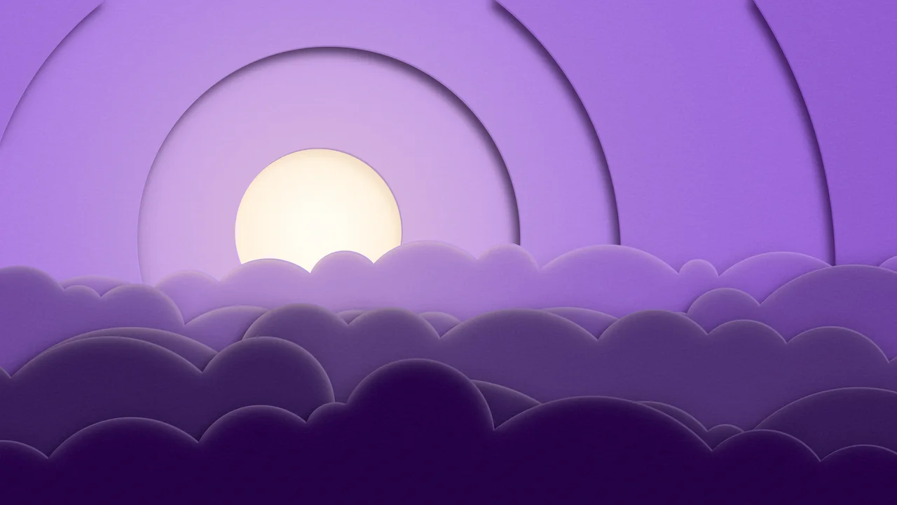 Dark Purple 3D Paper Cut Clouds desktop wallpaper in 4K
