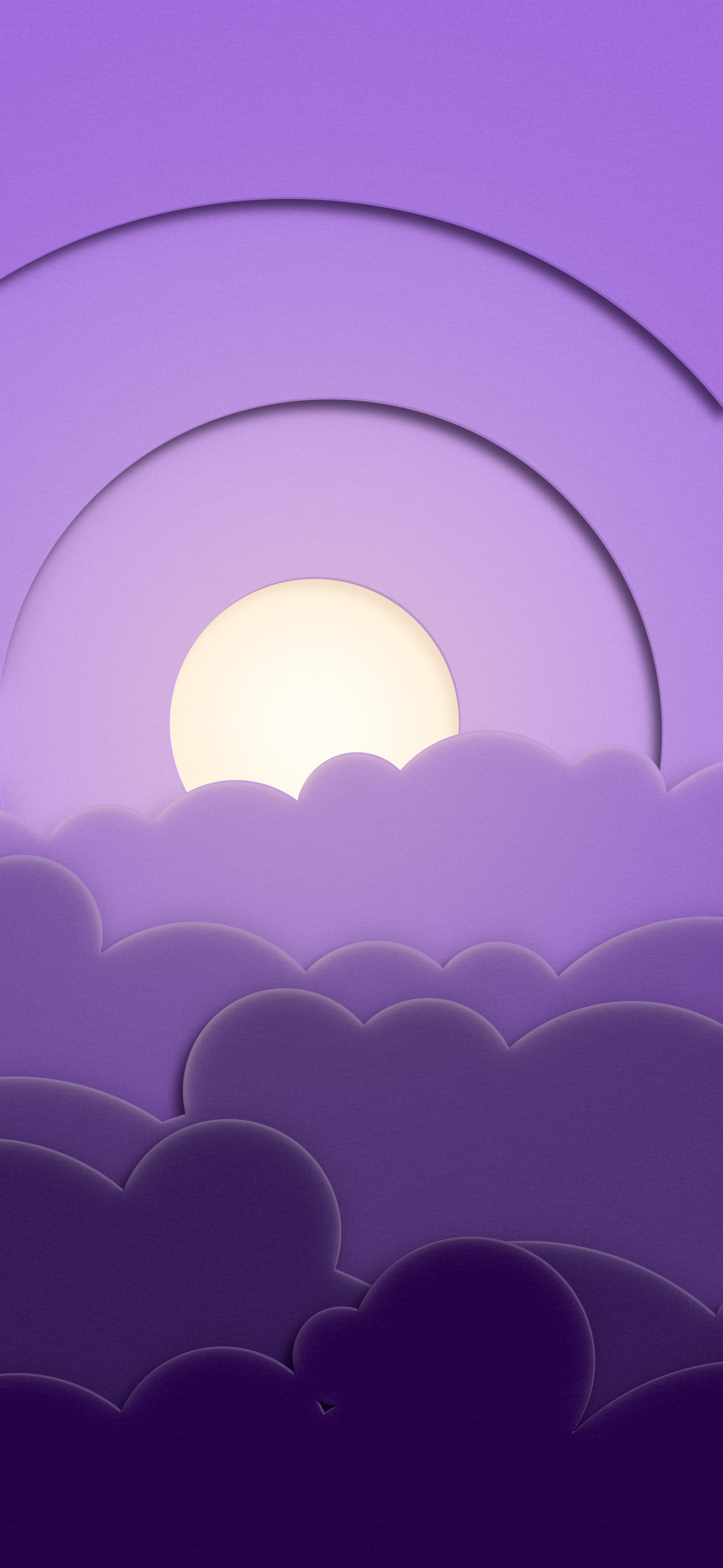 Dark Purple 3D Paper Cut Clouds wallpaper for iPhone and Android