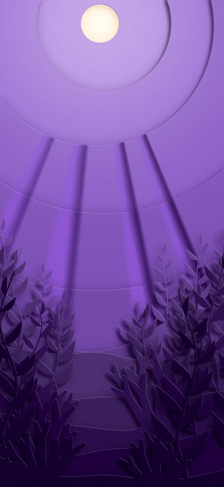 Dark Purple 3D Paper Cut Underwater Kelp wallpaper for iPhone and Android