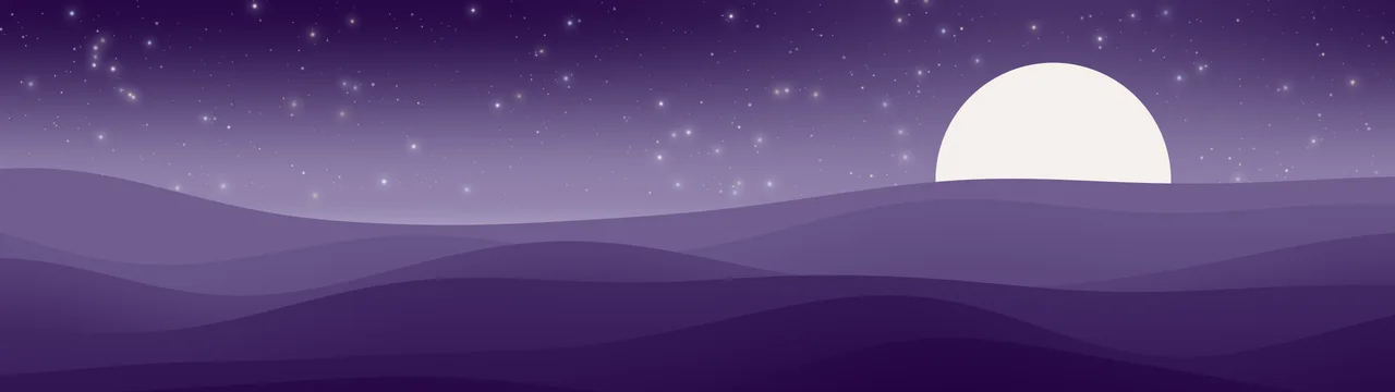 Dark Purple and Ivory Minimalist Sunset Hills dual monitor wallpaper, 7680 × 2160