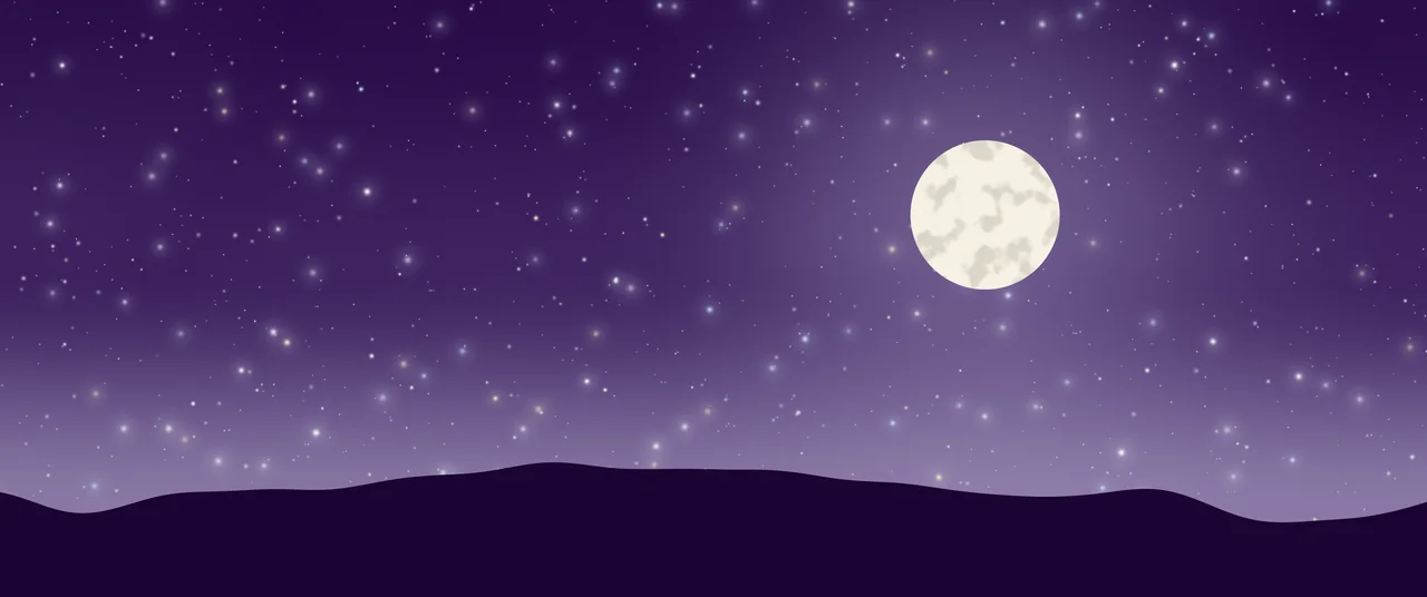 Dark Purple and Ivory Moon and Stars Night Sky ultrawide wallpaper, 3440 × 1440