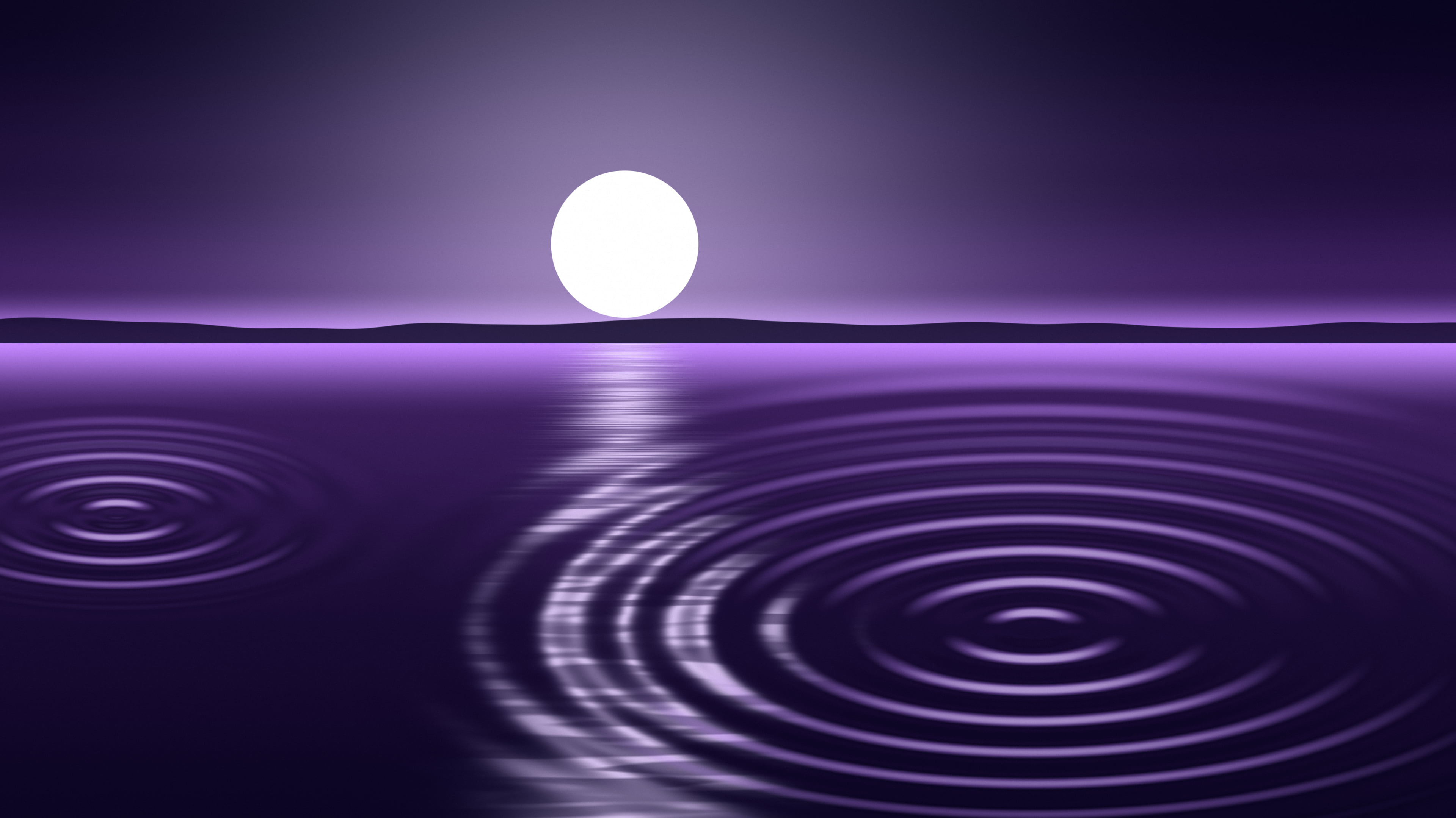 Dark Purple Calm Water Ripples desktop wallpaper in 4K