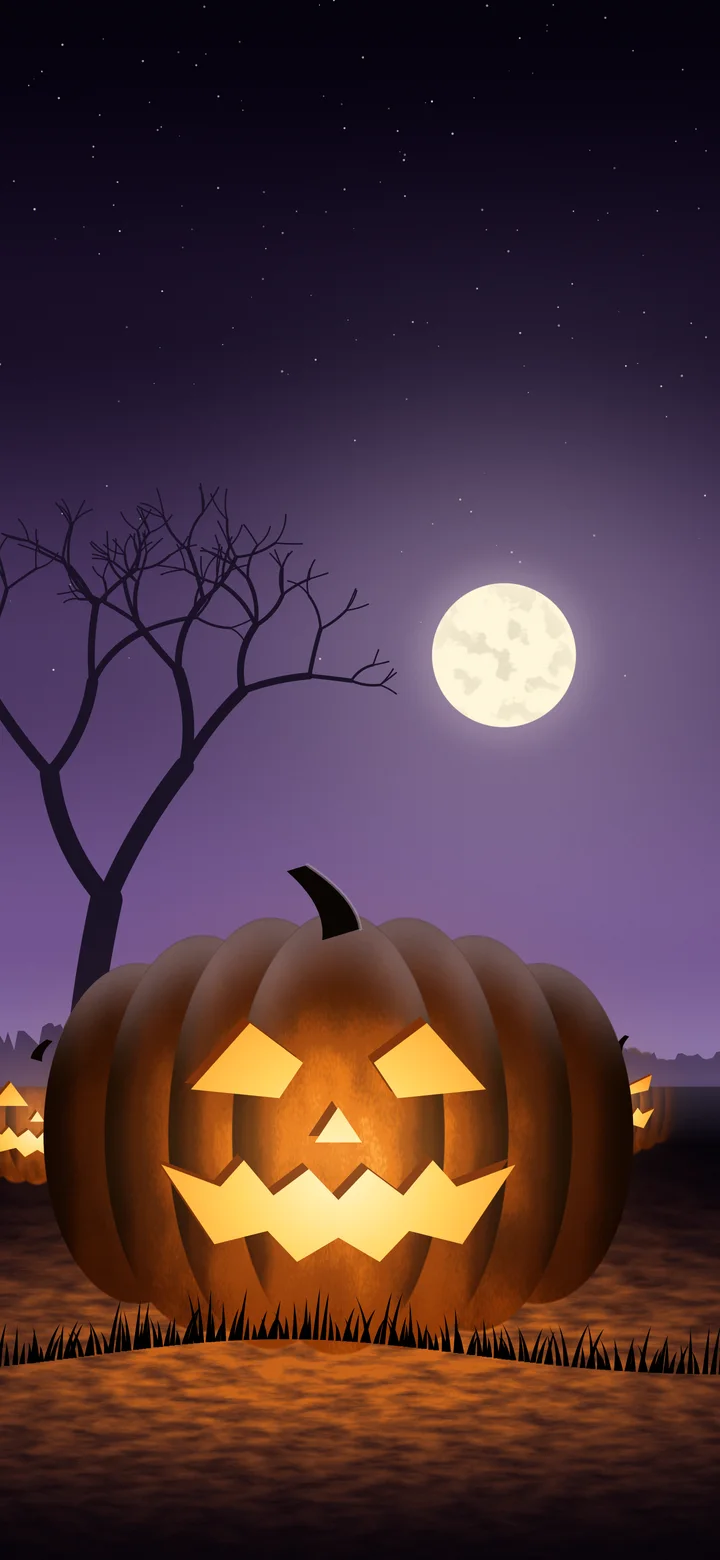 Dark Purple Carved Jack O Lantern wallpaper for iPhone and Android