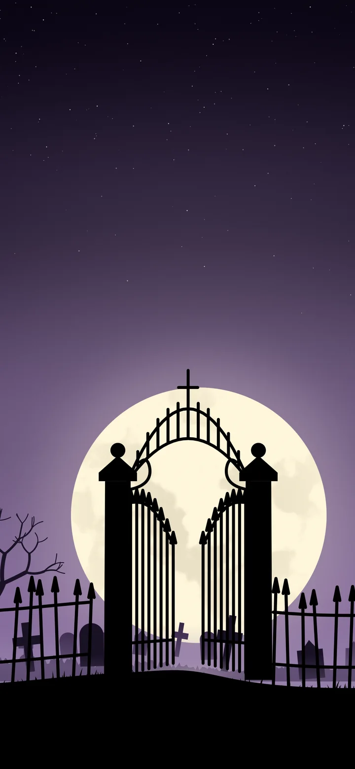 Dark Purple Cemetery Gate wallpaper for iPhone and Android