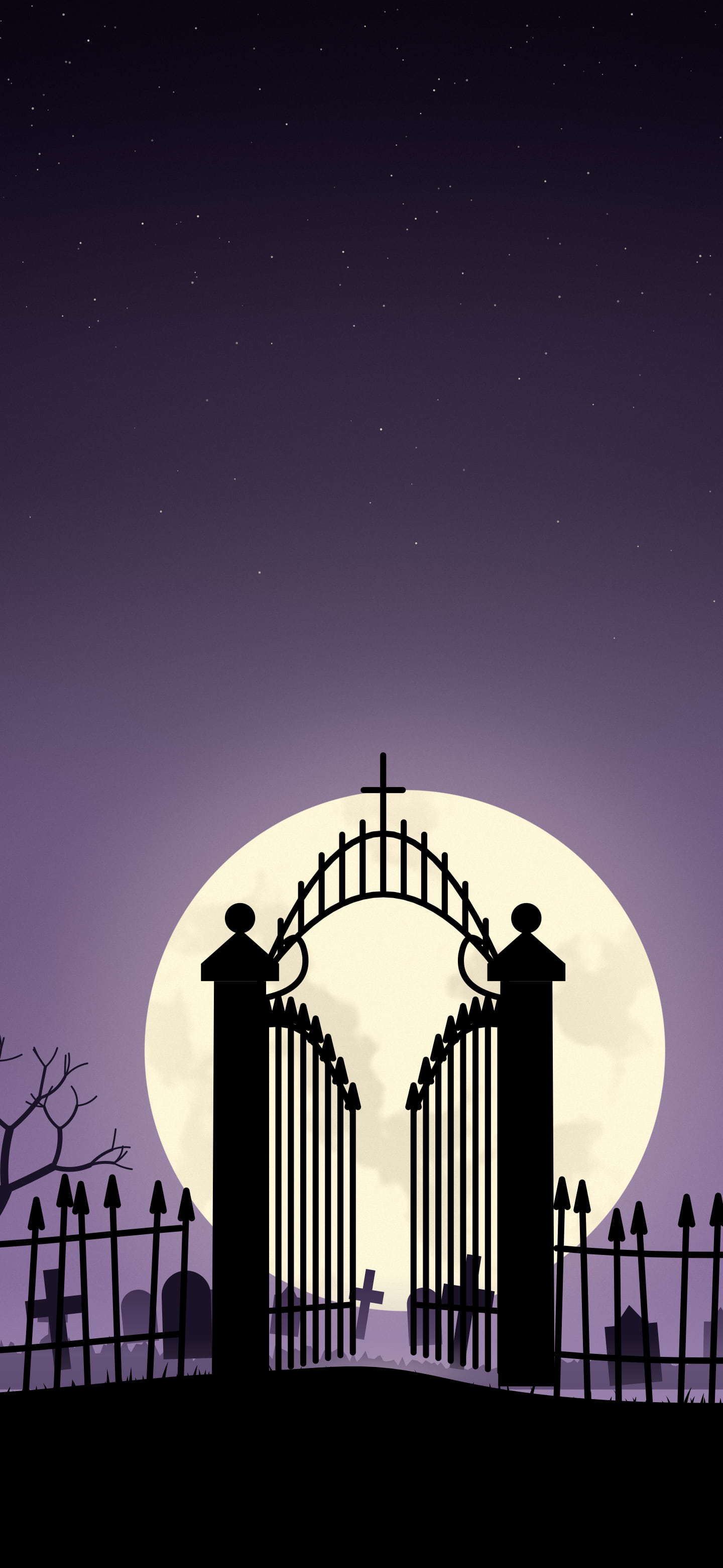 Dark Purple Cemetery Gate wallpaper for iPhone and Android