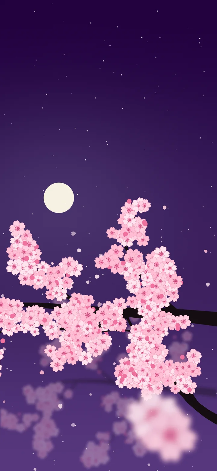 Dark Purple Cherry Blossom Branch wallpaper for iPhone and Android