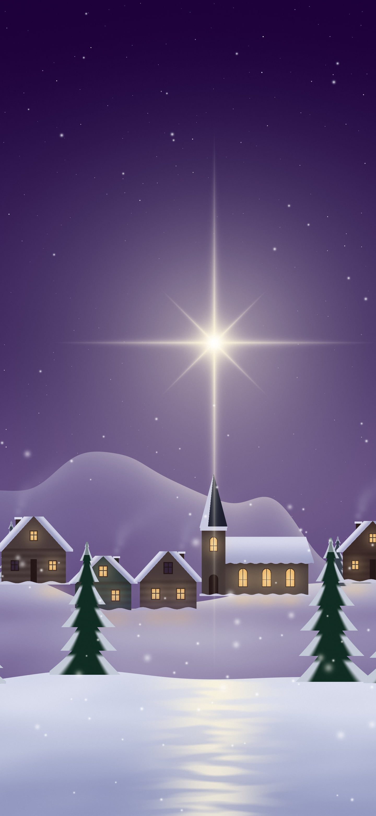Dark Purple Christmas Star wallpaper for iPhone and Android
