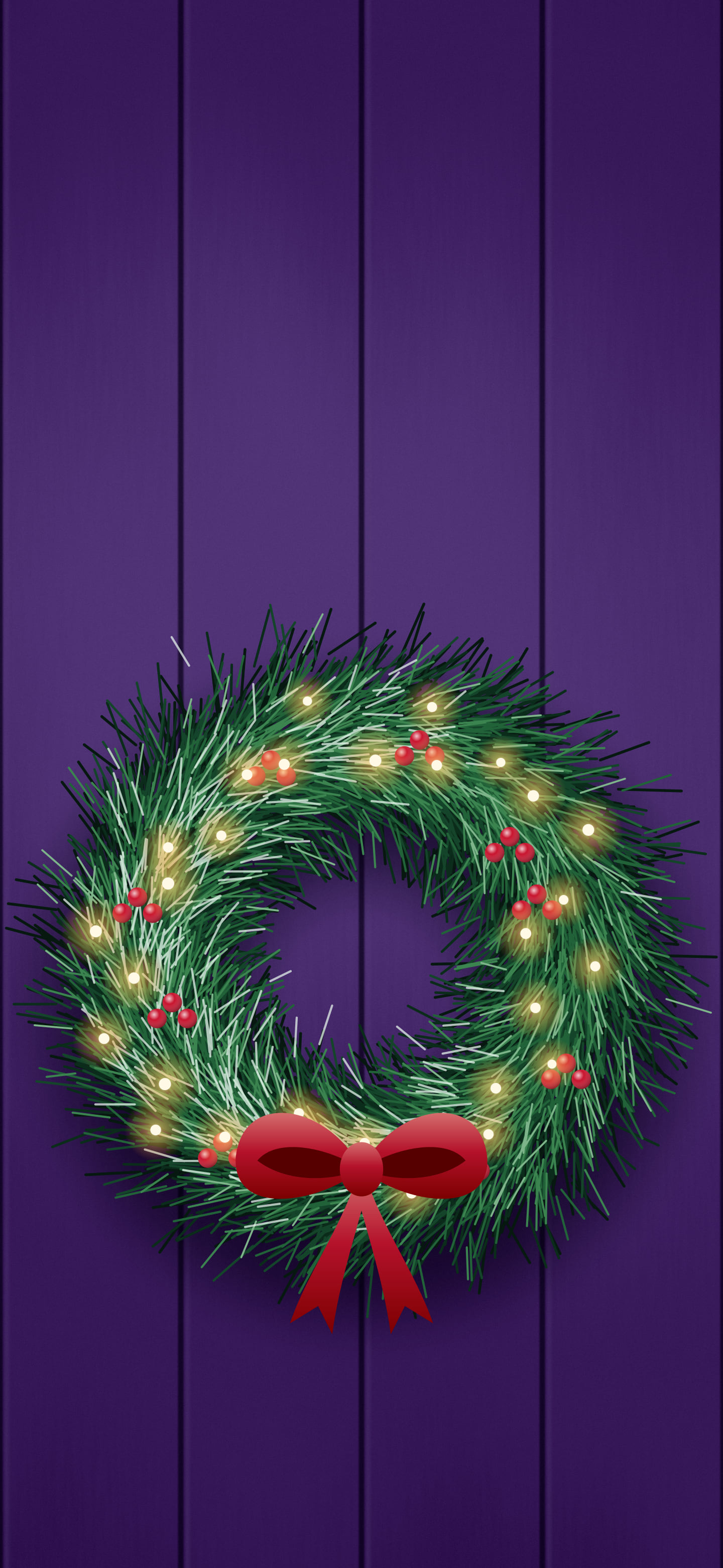 Dark Purple Christmas Wreath wallpaper for iPhone and Android