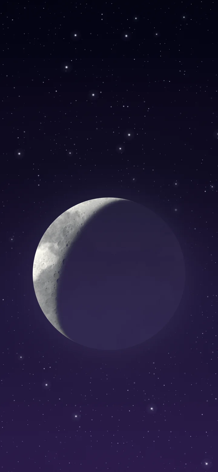 Dark Purple Crescent Moon wallpaper for iPhone and Android