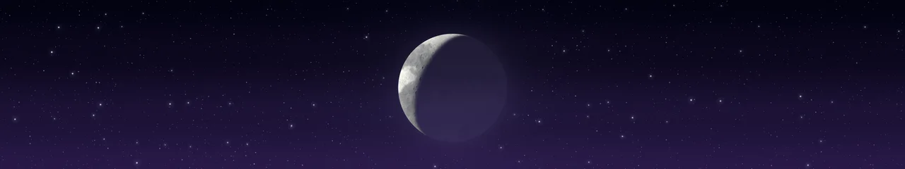 Dark Purple Crescent Moon triple monitor wallpaper, 7680 × 1440