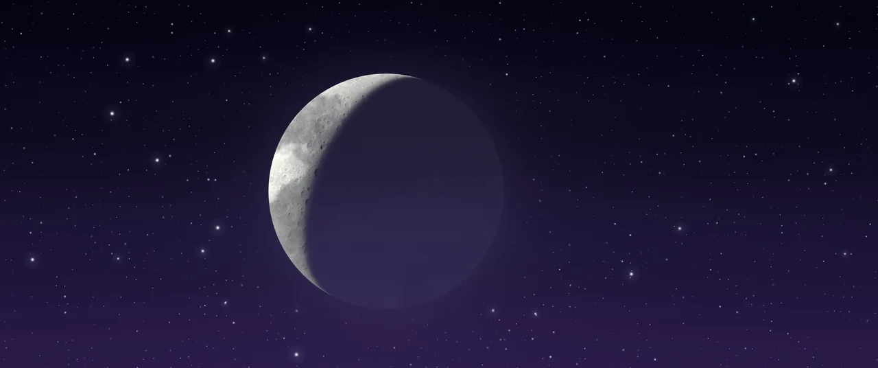 Dark Purple Crescent Moon ultrawide wallpaper, 3440 × 1440