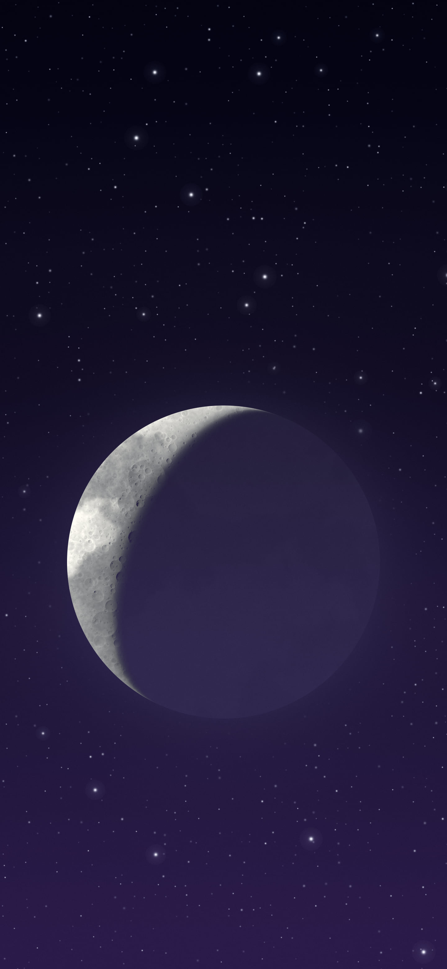 Dark Purple Crescent Moon wallpaper for iPhone and Android