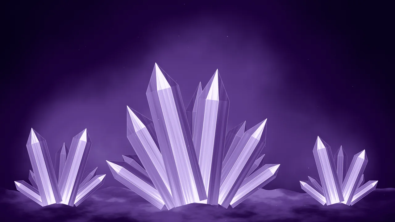 Dark Purple Crystal Cluster desktop wallpaper in 4K
