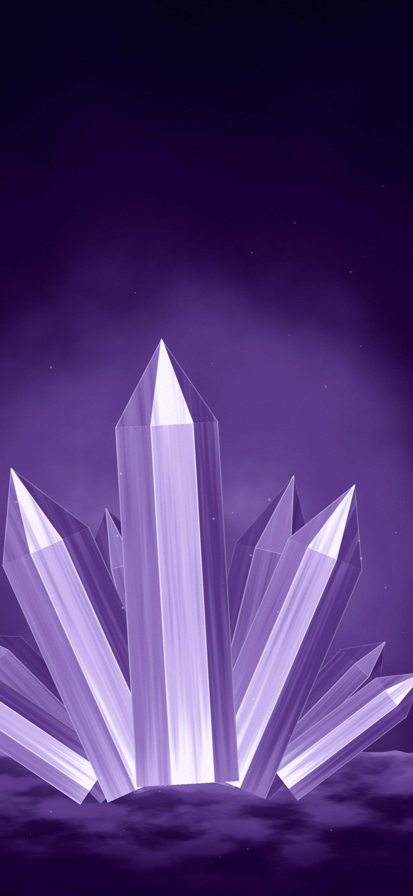 Dark Purple Crystal Cluster wallpaper for iPhone and Android