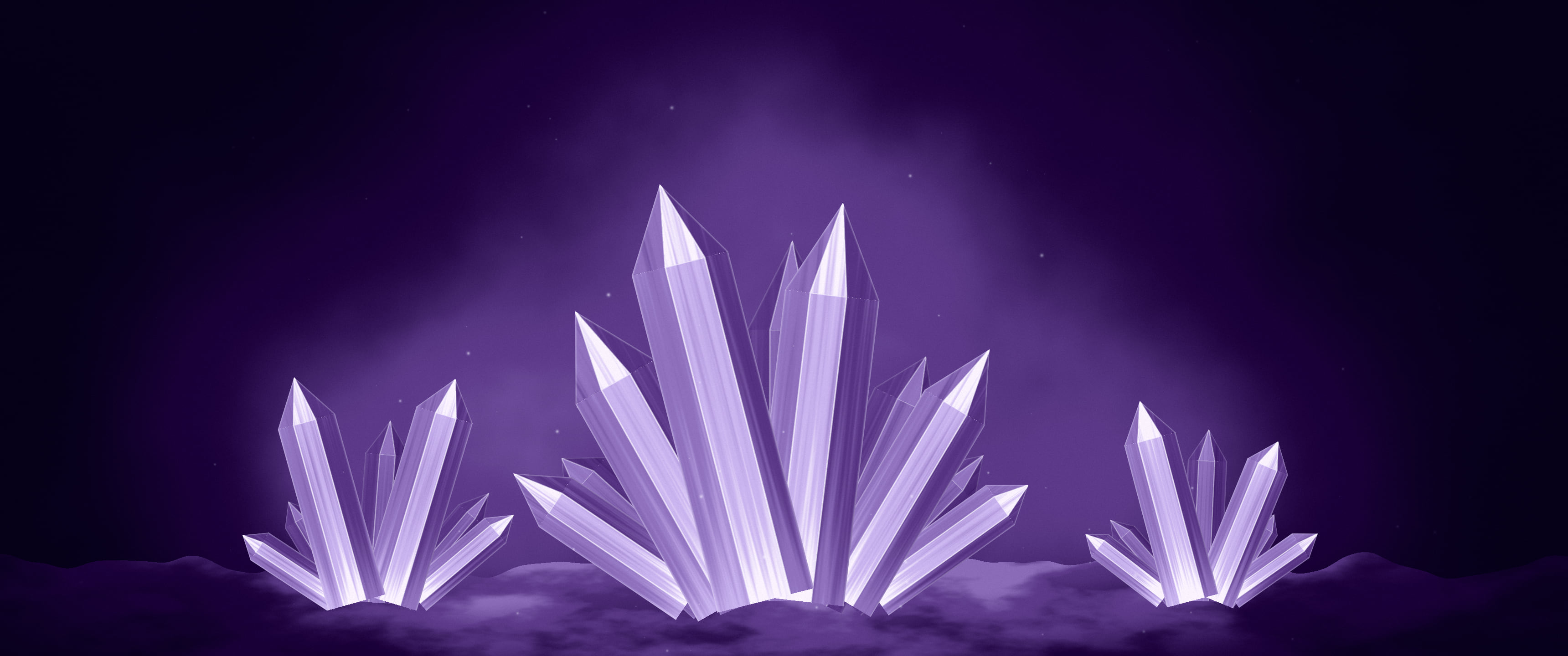 Dark Purple Crystal Cluster ultrawide wallpaper, 3440 × 1440