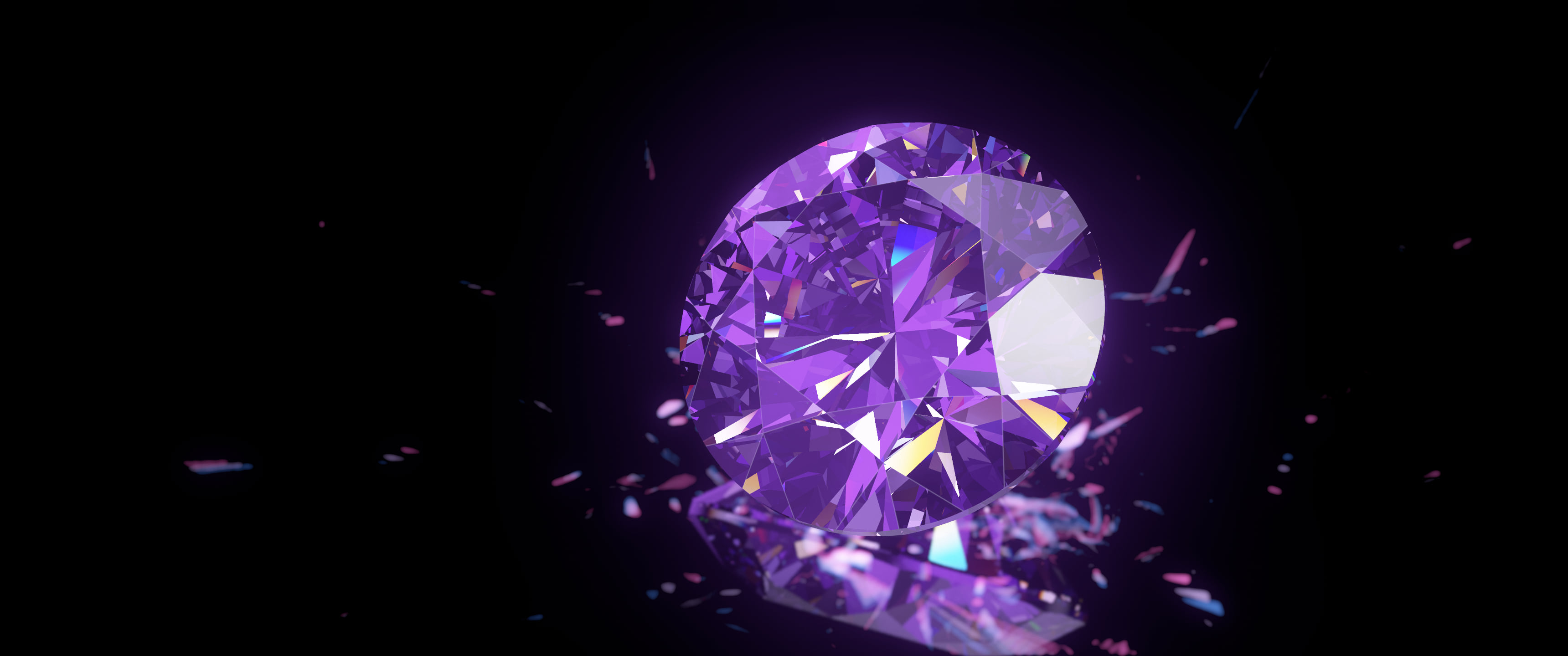 Dark Purple Diamond ultrawide wallpaper, 3440 × 1440