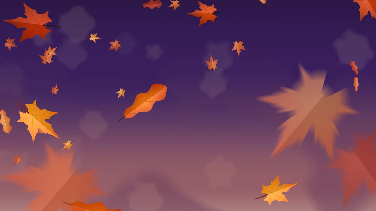 Dark Purple Falling Autumn Leaves desktop wallpaper in 4K