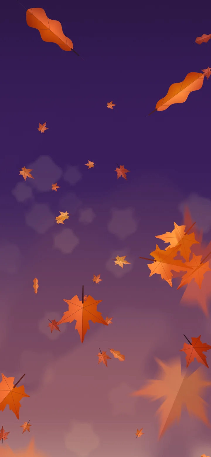 Dark Purple Falling Autumn Leaves wallpaper for iPhone and Android
