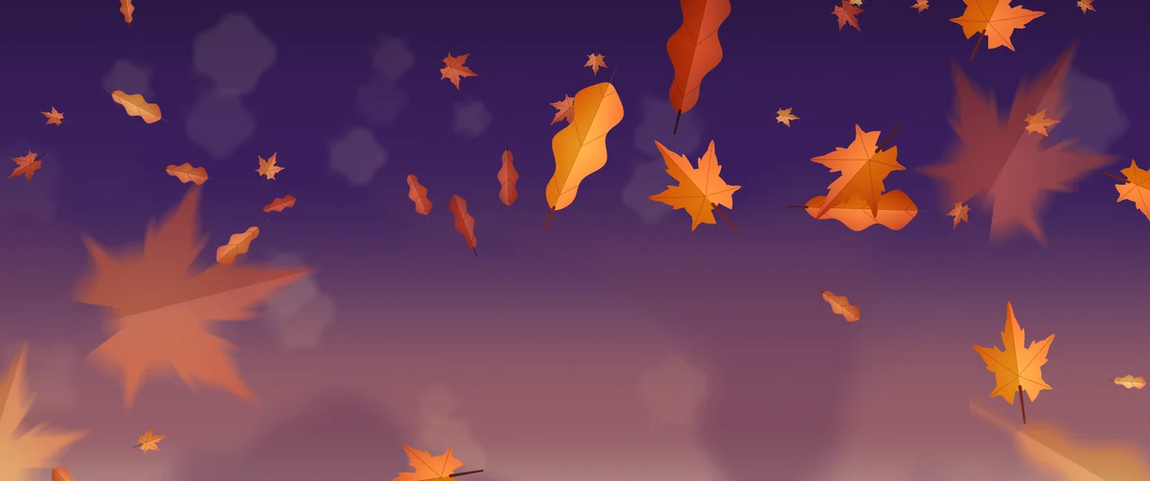Dark Purple Falling Autumn Leaves ultrawide wallpaper, 3440 × 1440