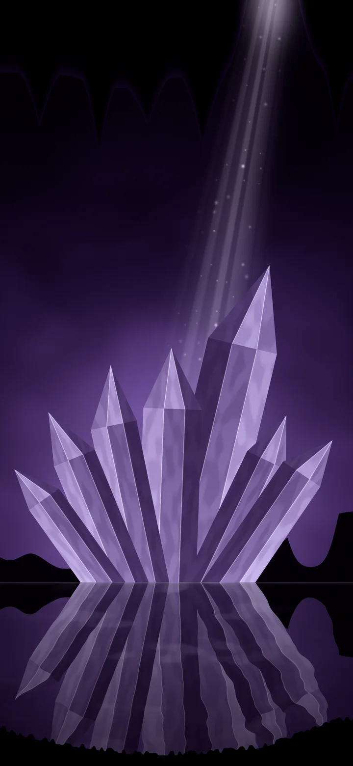 Dark Purple Fantasy Crystal Cavern wallpaper for iPhone and Android