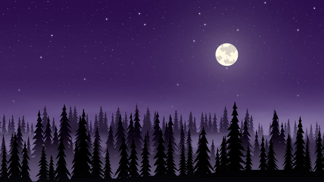 Dark Purple Forest at Night desktop wallpaper in 4K