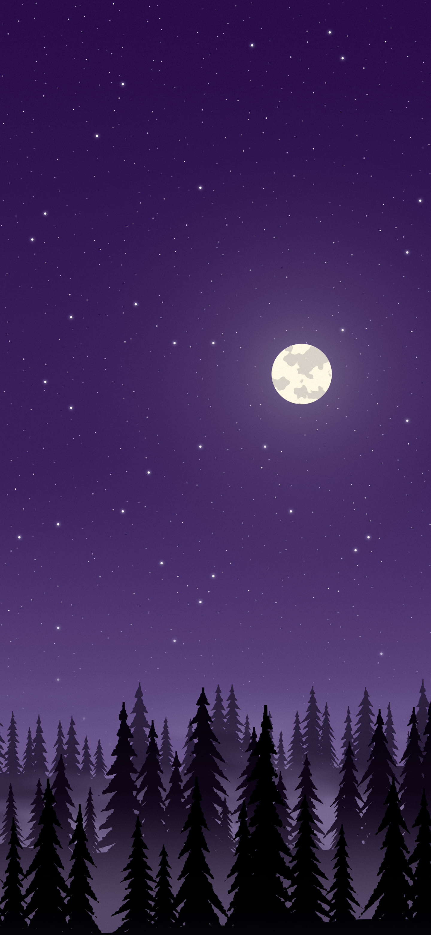 Dark Purple Forest at Night wallpaper for iPhone and Android