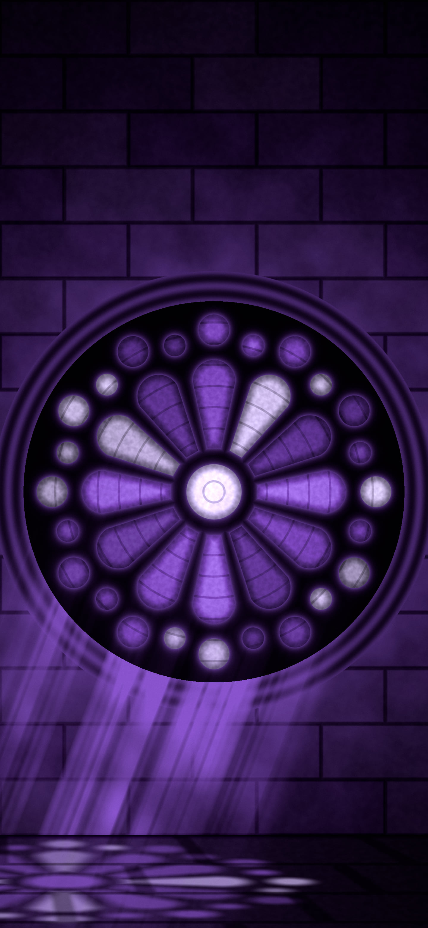 Dark Purple Gothic Stained Glass Window wallpaper for iPhone and Android