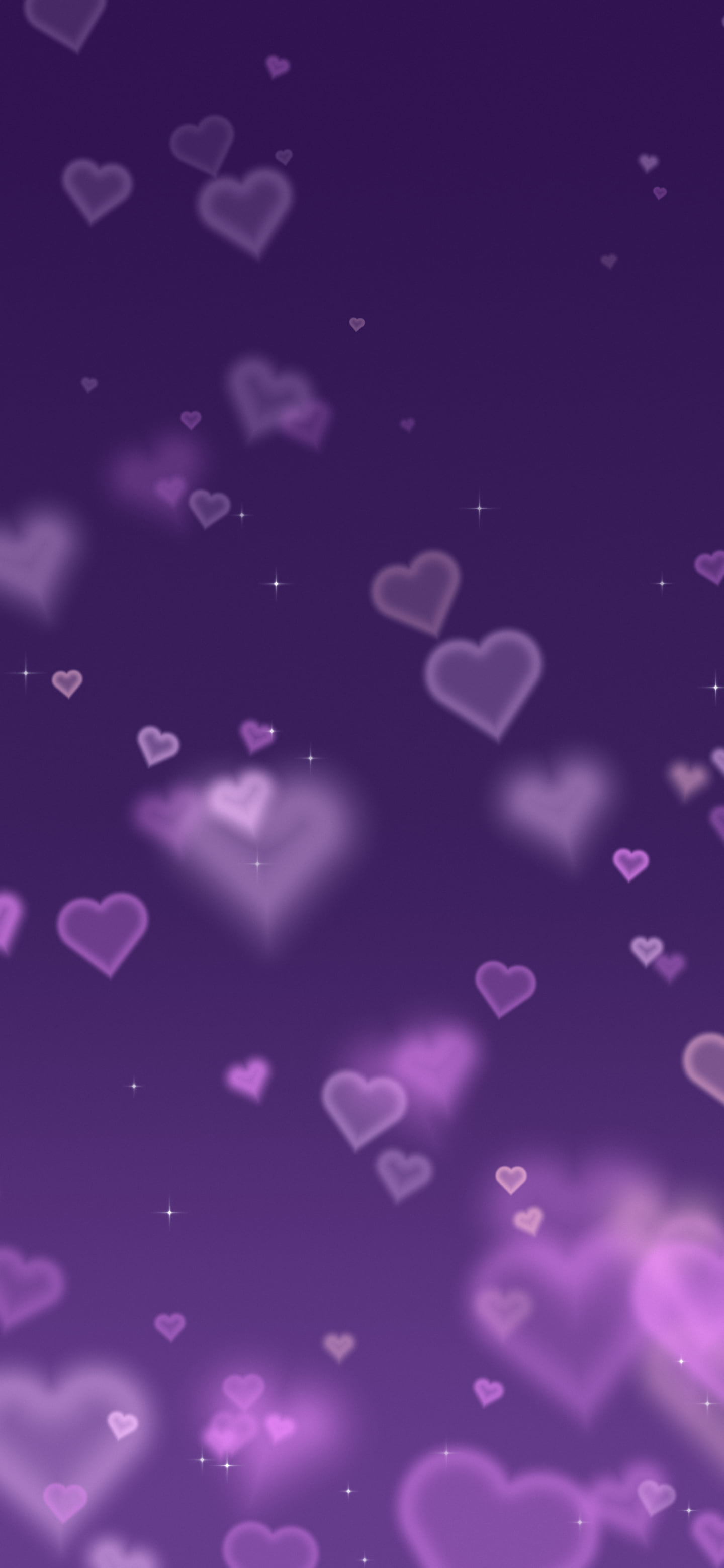 Dark Purple Heart Bokeh Lights wallpaper for iPhone and Android