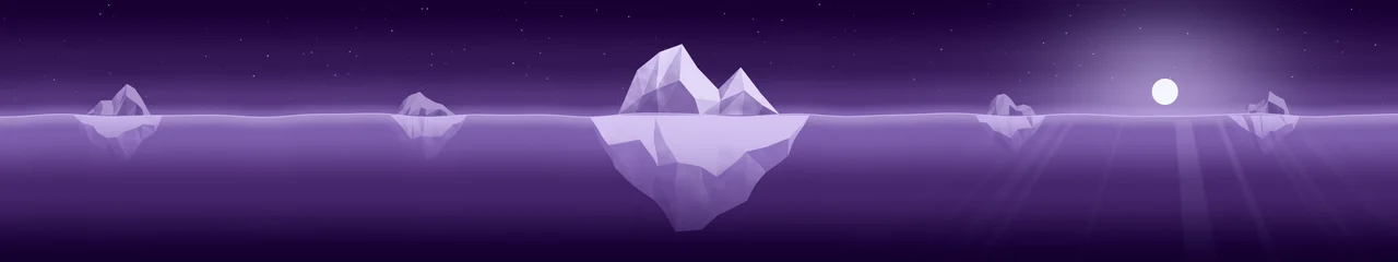 Dark Purple Iceberg triple monitor wallpaper, 7680 × 1440