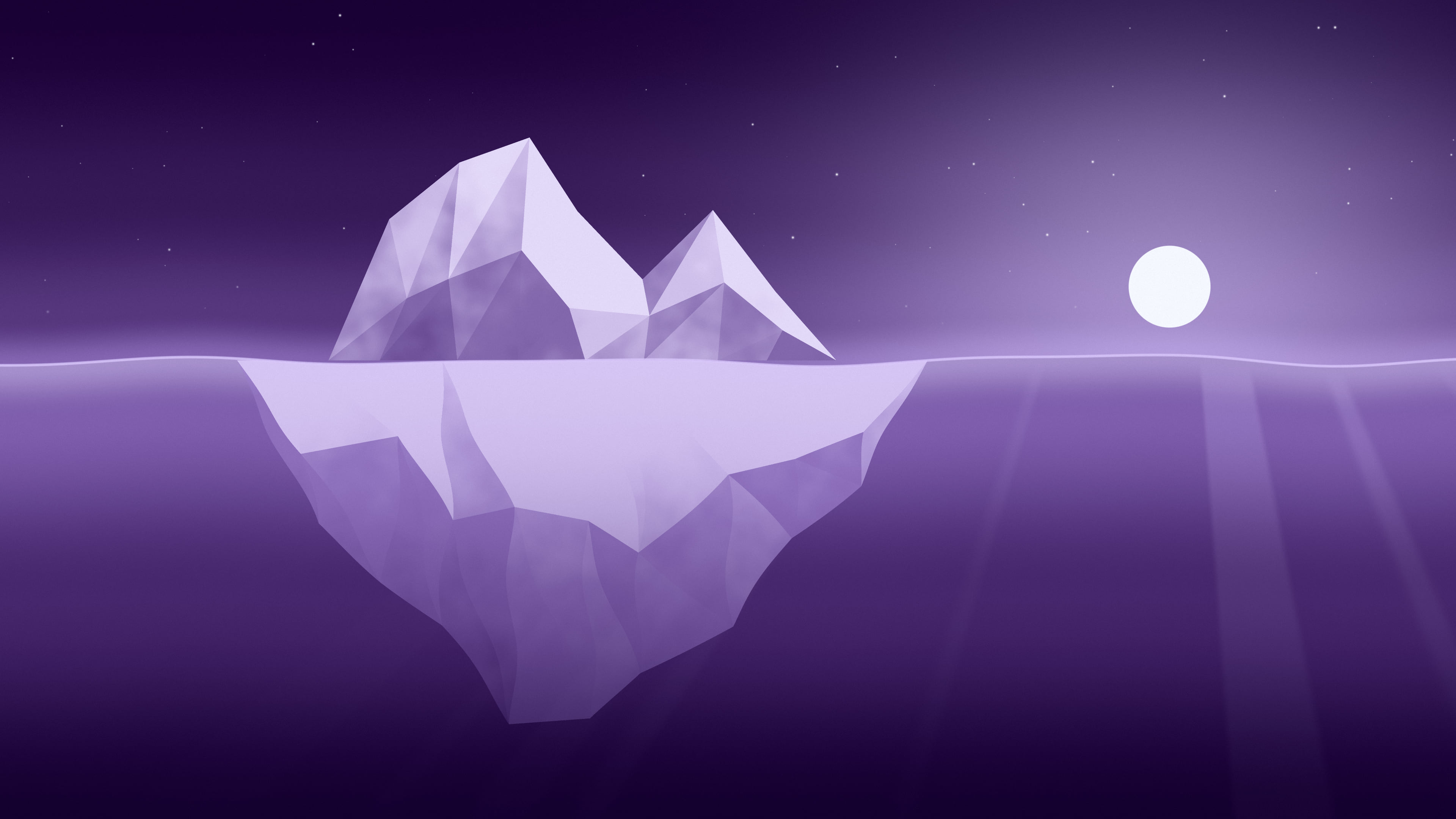 Dark Purple Iceberg desktop wallpaper in 4K