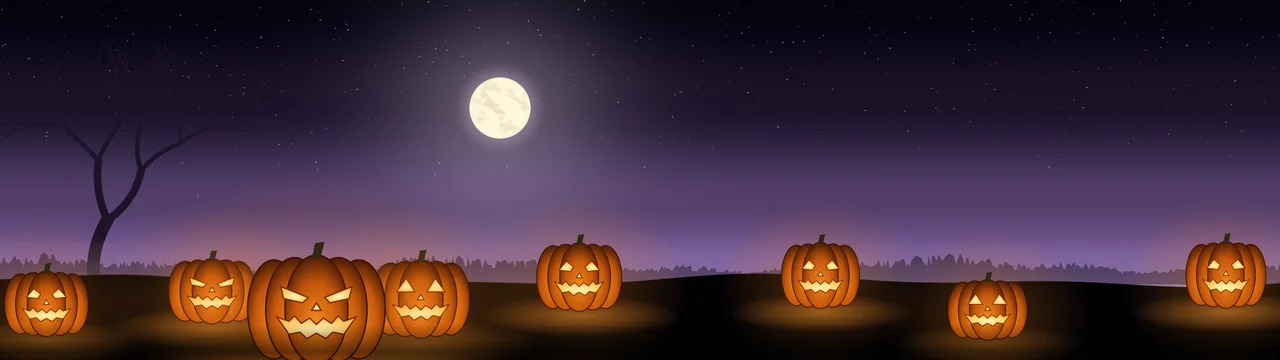 Dark Purple Jack O Lantern Pumpkins dual monitor wallpaper, 7680 × 2160