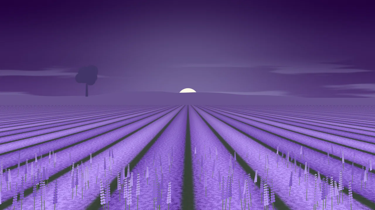 Dark Purple Lavender Field desktop wallpaper in 4K