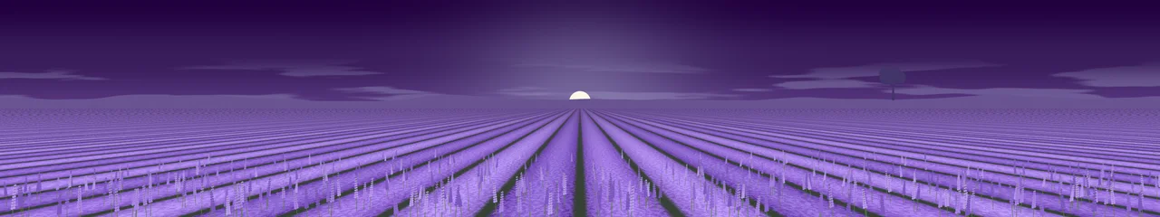 Dark Purple Lavender Field triple monitor wallpaper, 7680 × 1440