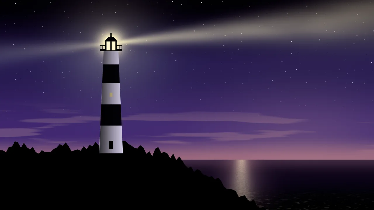 Dark Purple Lighthouse desktop wallpaper in 4K