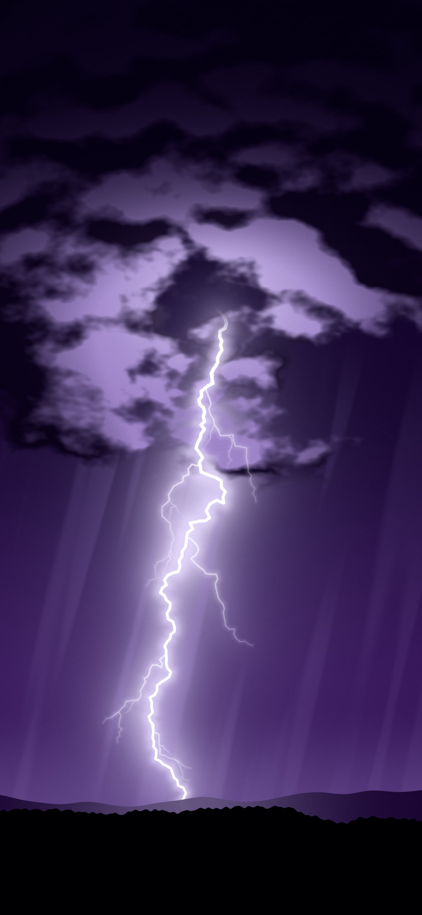 Dark Purple Lightning Storm wallpaper for iPhone and Android