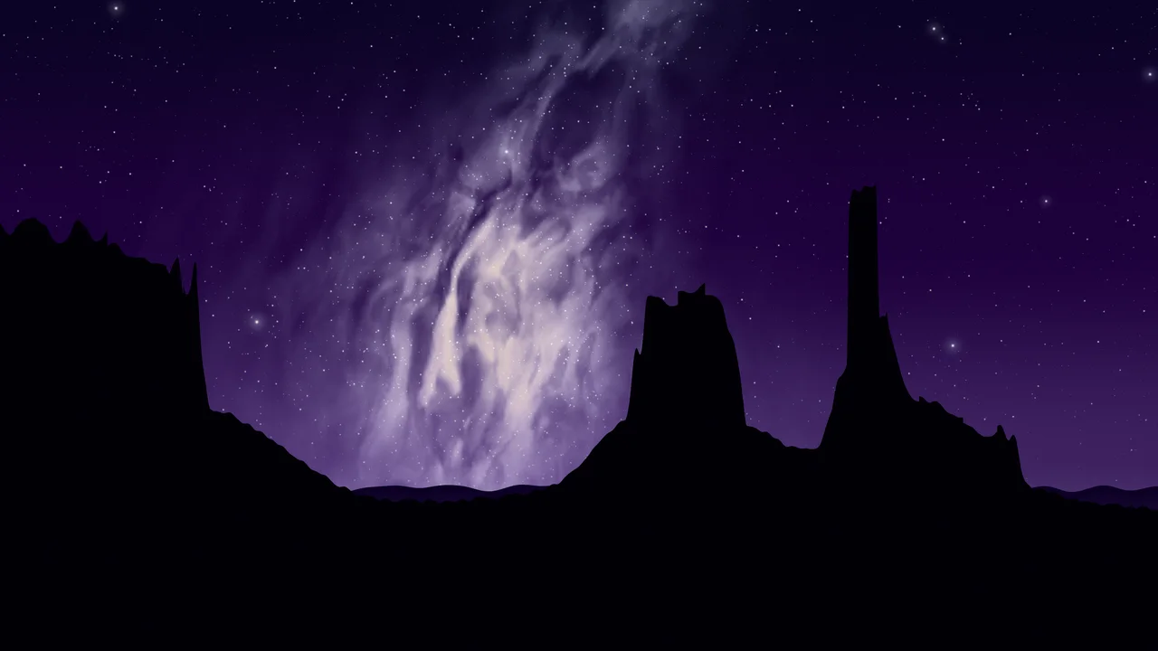 Dark Purple Milky Way over the Desert desktop wallpaper in 4K