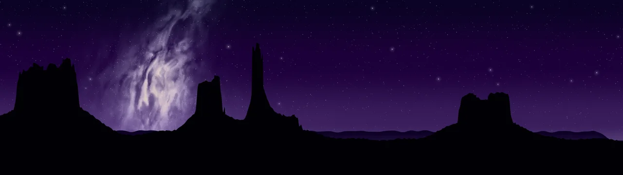 Dark Purple Milky Way over the Desert dual monitor wallpaper, 7680 × 2160