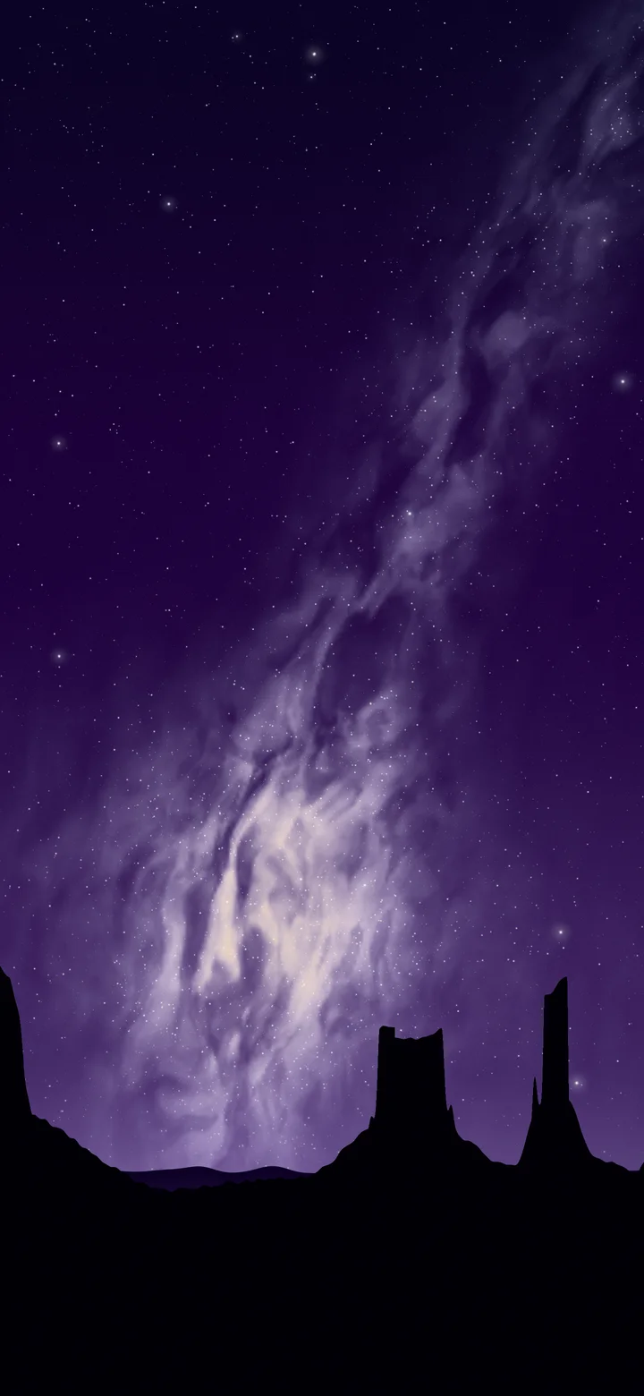 Dark Purple Milky Way over the Desert wallpaper for iPhone and Android