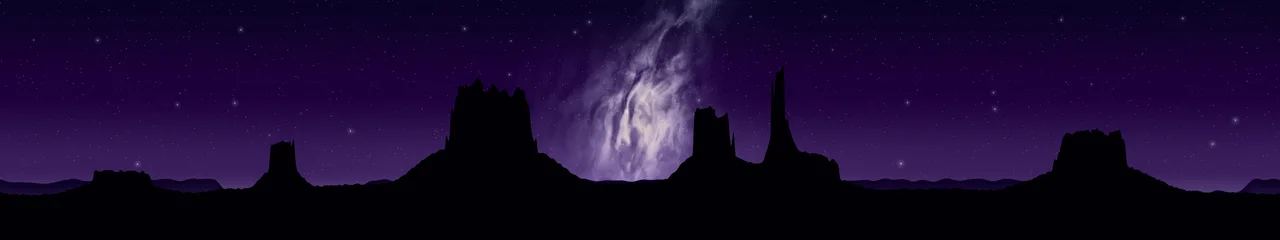 Dark Purple Milky Way over the Desert triple monitor wallpaper, 7680 × 1440