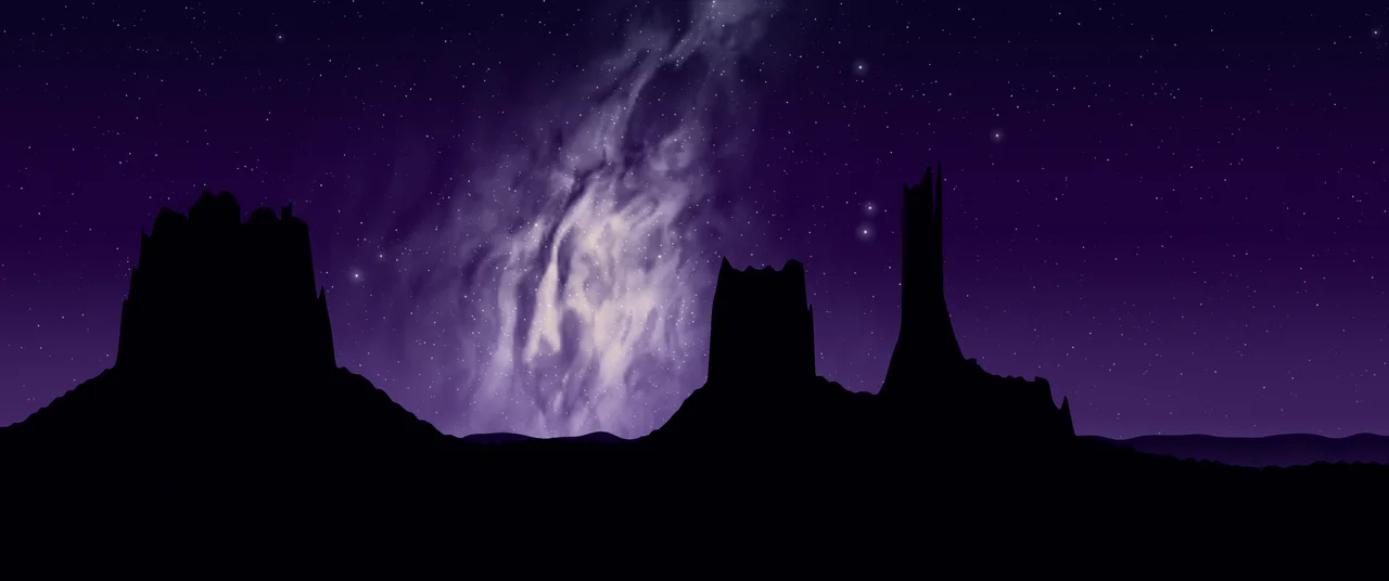 Dark Purple Milky Way over the Desert ultrawide wallpaper, 3440 × 1440