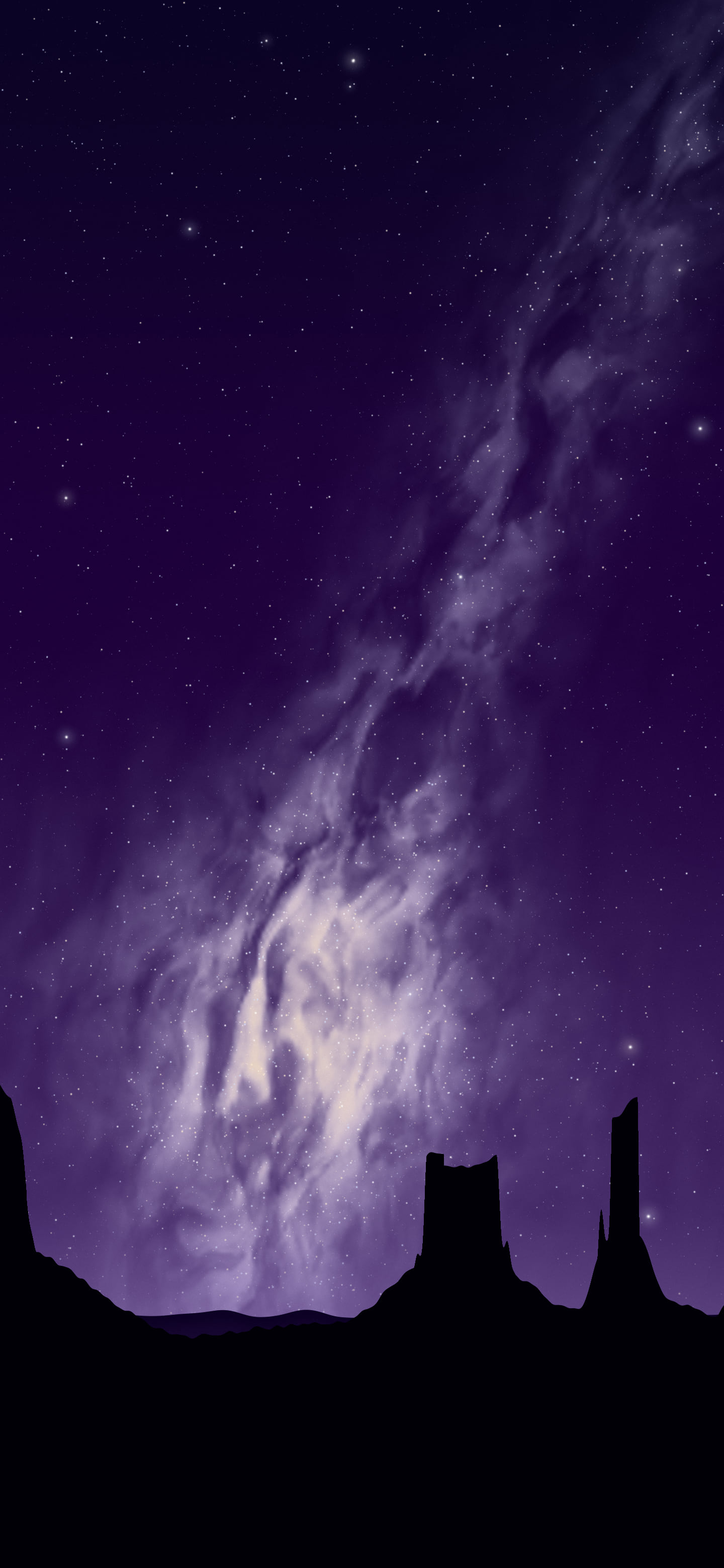 Dark Purple Milky Way over the Desert wallpaper for iPhone and Android