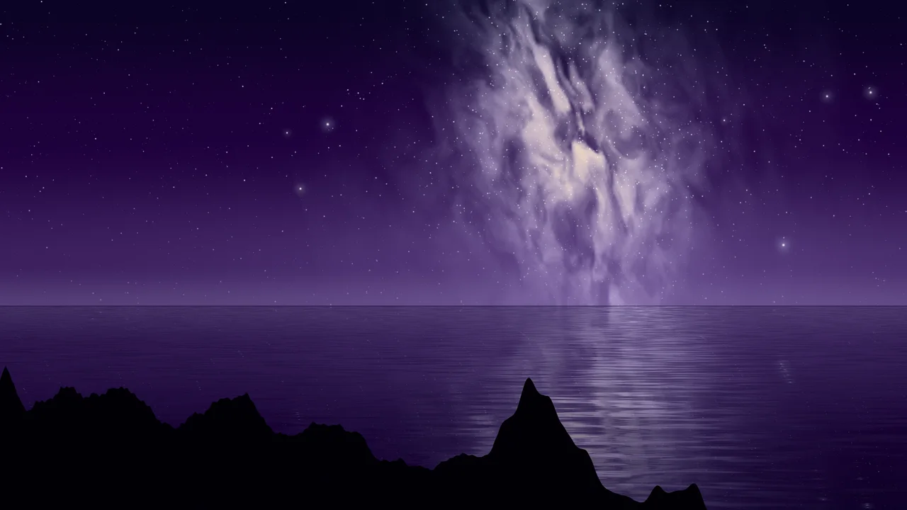 Dark Purple Milky Way over the Ocean desktop wallpaper in 4K