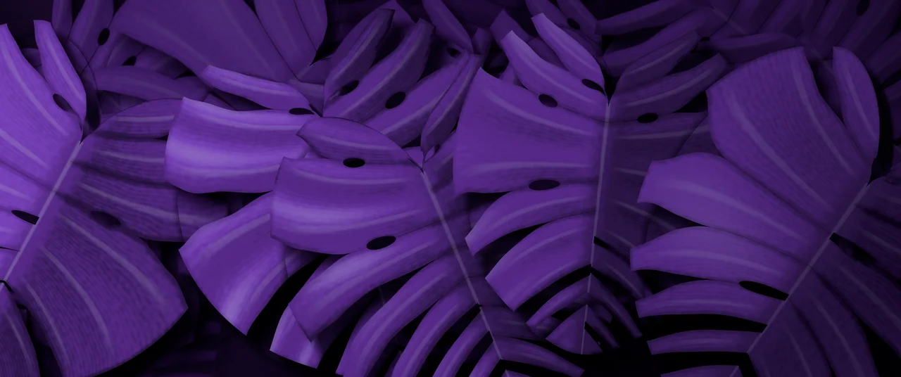 Dark Purple Monstera Leaves ultrawide wallpaper, 3440 × 1440