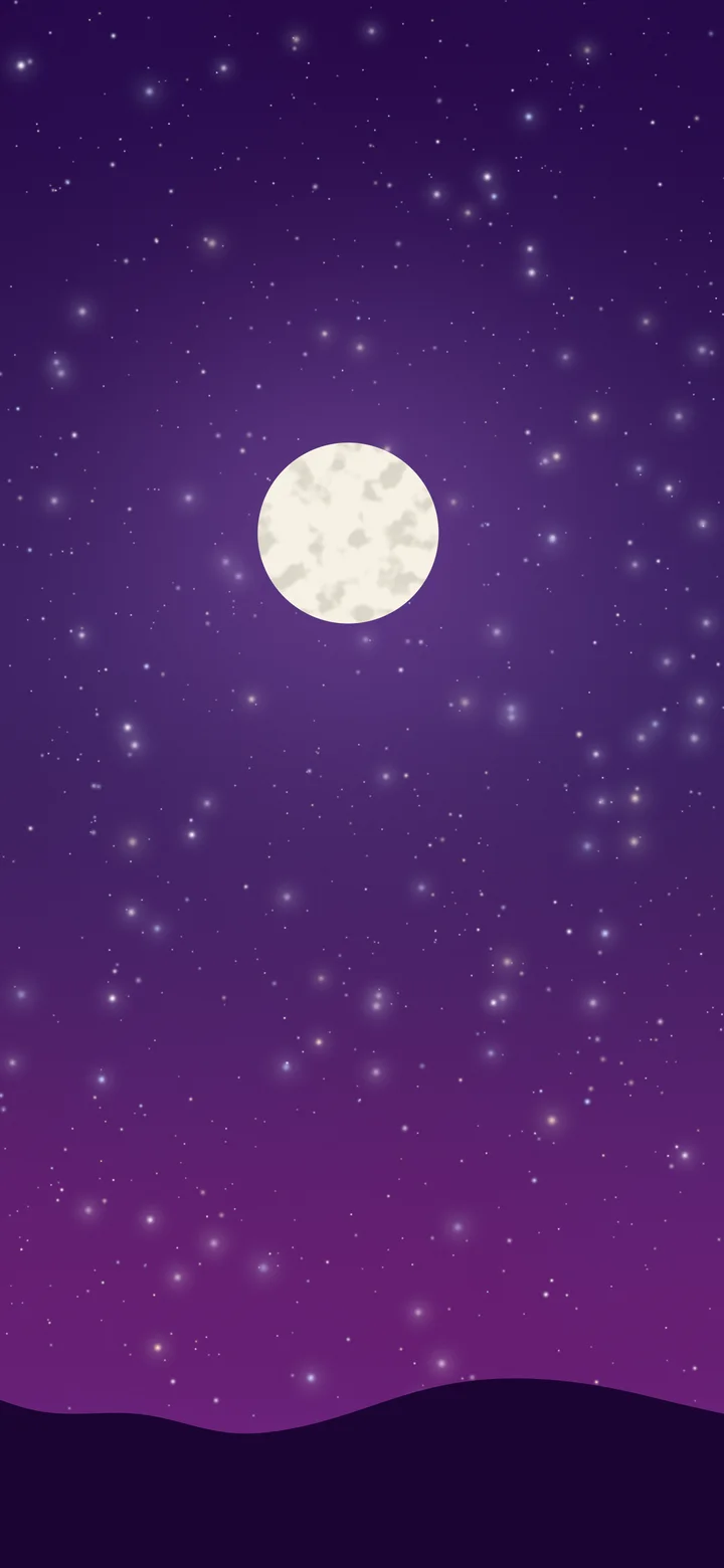 Dark Purple Moon and Stars Night Sky wallpaper for iPhone and Android