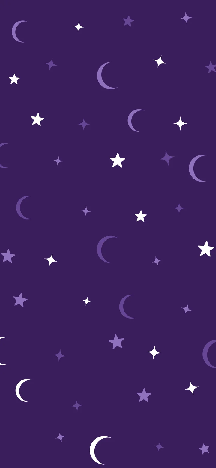 Dark Purple Moon and Stars Pattern wallpaper for iPhone and Android