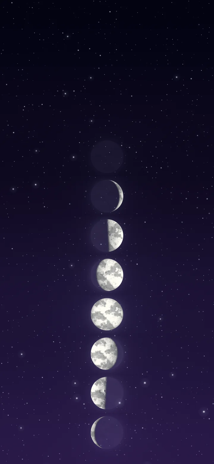 Dark Purple Moon Phases wallpaper for iPhone and Android