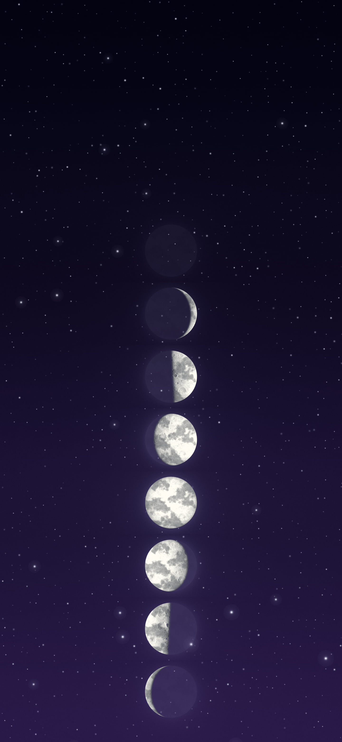 Dark Purple Moon Phases wallpaper for iPhone and Android