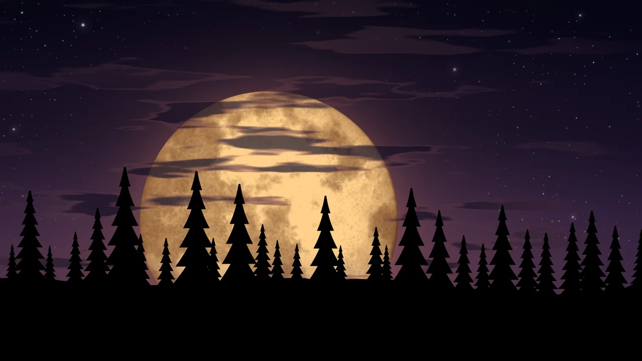 Dark Purple Moonrise desktop wallpaper in 4K
