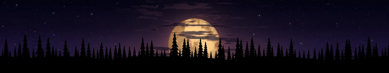 Dark Purple Moonrise triple monitor wallpaper, 7680 × 1440