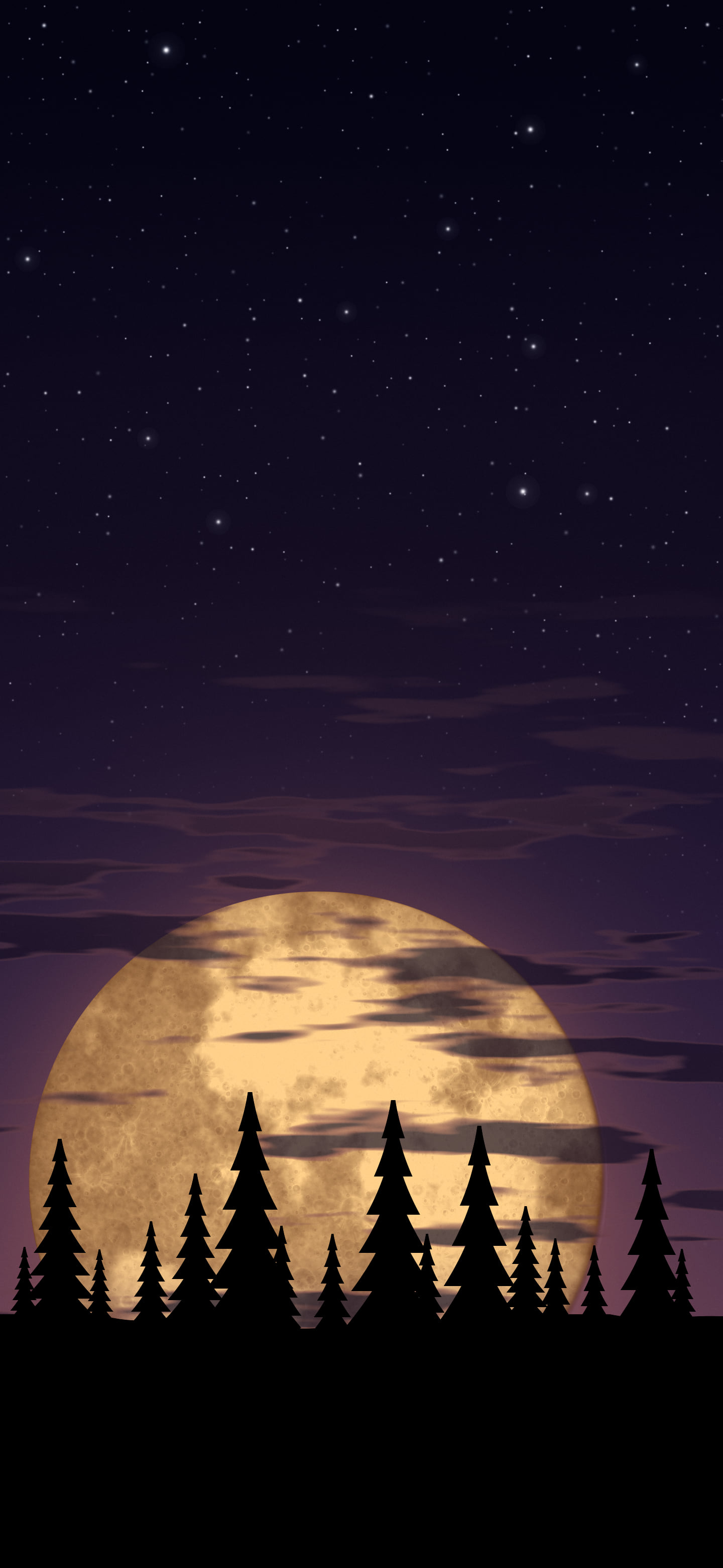Dark Purple Moonrise wallpaper for iPhone and Android